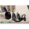Image 2 : braun electric razors, charger, bathroom soap/toothbrush holders, lotions, cleaner