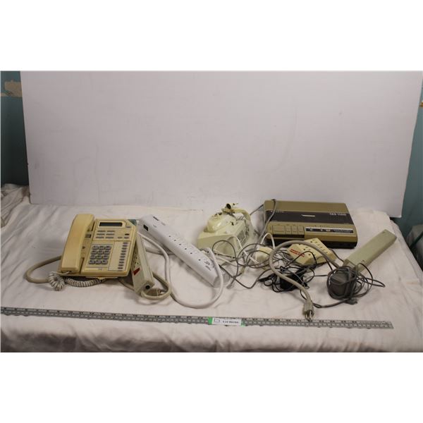 power bars, sanyo answering machine, telephone plus misc