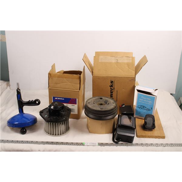 sewer snake + auto parts (used)