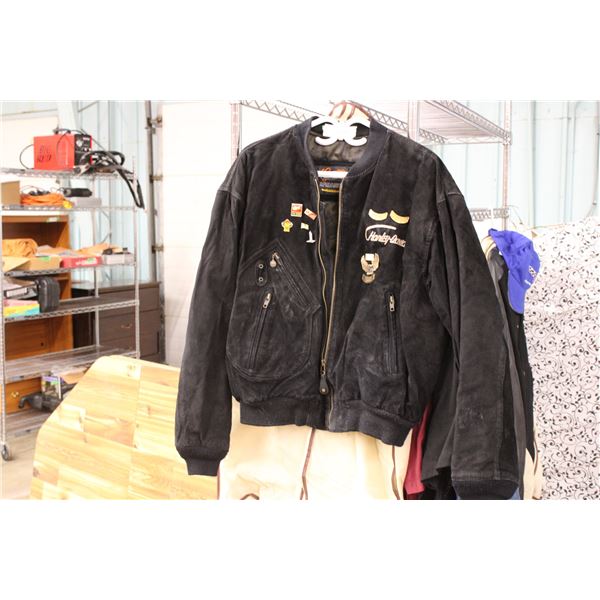 genuine harley suede jacket (L)