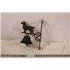 Image 1 : dog figure with bell (metal cast iron?) wall hanging