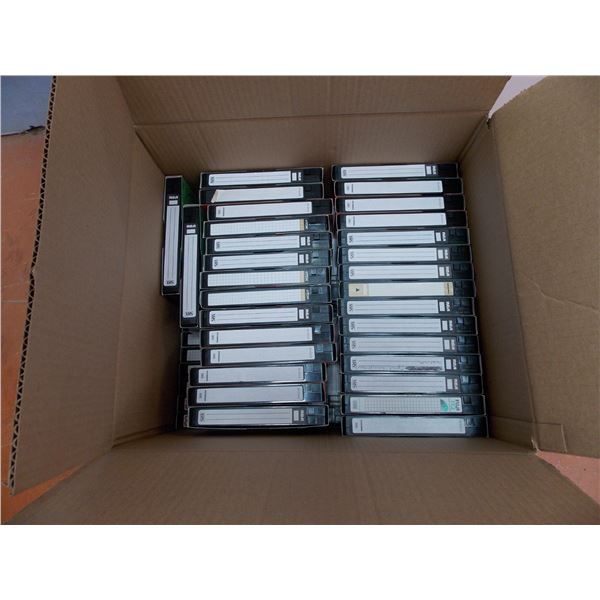 Box of VHS tapes, home recordable , appear blank