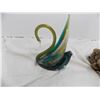 Image 3 : John Perry Dolphin carved statue, swan blown glass piece