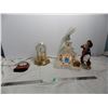 Image 1 : Light up church with domed clock, ceramic boy, small clock