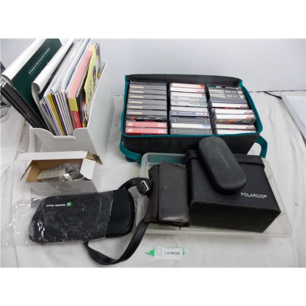 Double sided casette case, polaroid case, wallet with business cards (and small medallion), calendar