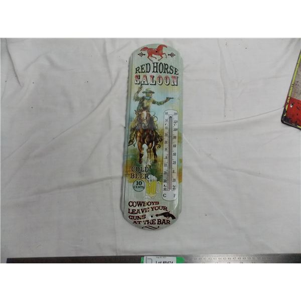 Cowboy Red Horse Saloon Thermometer