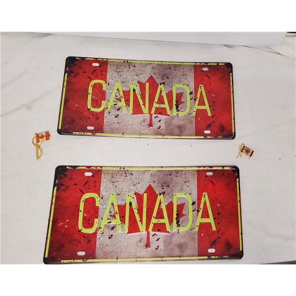 2 Canada License Plate   pin brooches