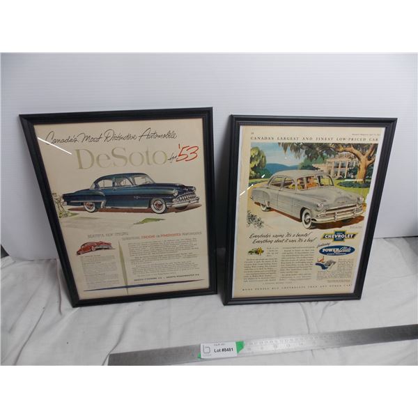 (2 X THE MONEY) Vintage 1950's cutout car advertisements