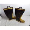 Image 1 : Firefighters Rubber Steel Toed Boots - Size 7Men 9Women Wide (insulated + CSA)