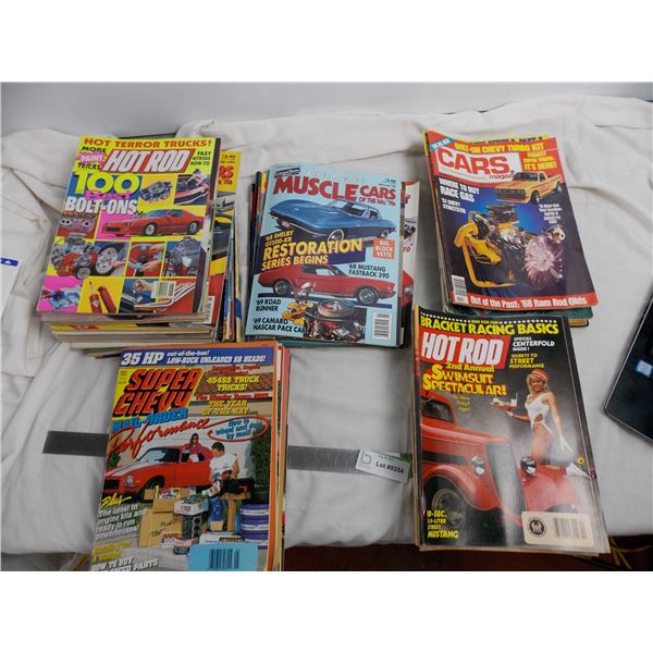 Box of hot rod car magazies