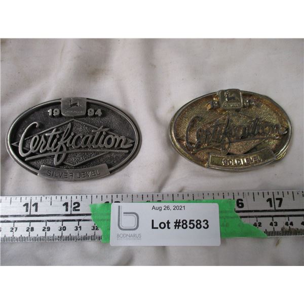 2X The Money - 1994-95 John Deere certification belt buckles