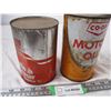 Image 4 : co-op HD7 heavy duty motor oil (full) 1 litre oil tin plus empty coop motor oil tin