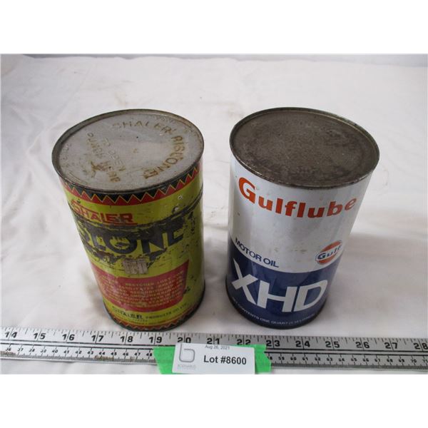 2X The Money - 2 full shaler rislore oil additive can + gulflube XHD oil can