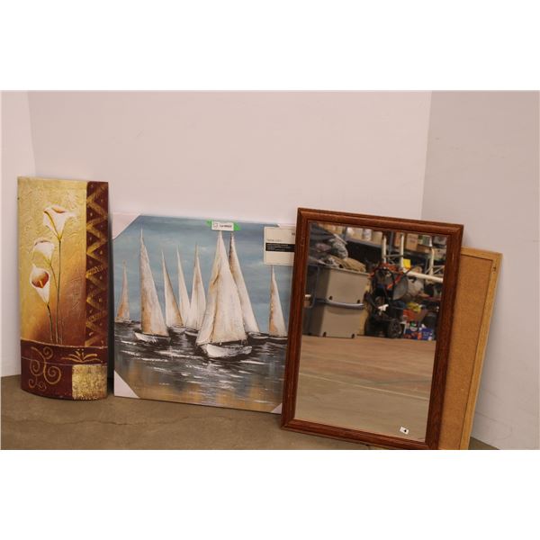 canvas picture with mirror, misc (18x26" mirror)