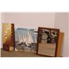 Image 1 : canvas picture with mirror, misc (18x26" mirror)