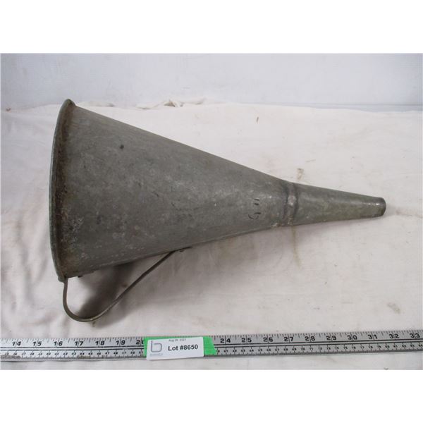 vintage metal funnel 19  long