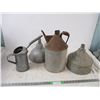 Image 1 : vintage funnels, oil can + can