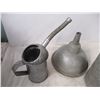 Image 2 : vintage funnels, oil can + can