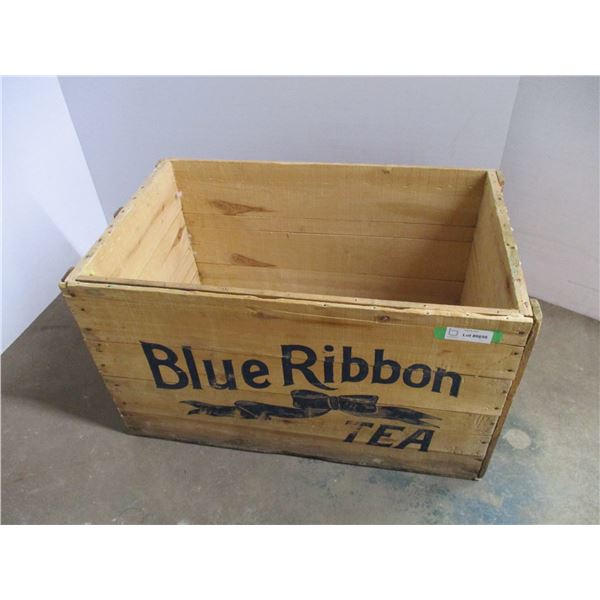 blue rubbon tea 29x18 - no lid wooden crate