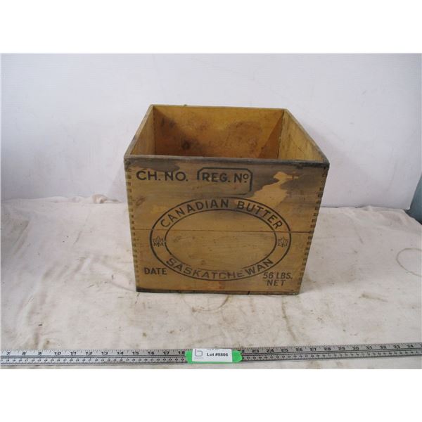 canadian butter sask wooden crate