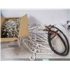 Image 1 : booster cables, christmas lights, hangers + misc