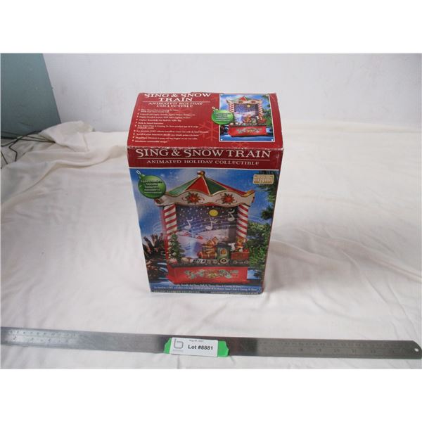 singing snow train animated holiday collectible