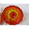 Image 4 : fancy yellow-red glass dish 7.5" tall