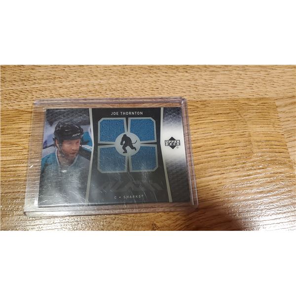 Joe Thornton Quad Game used jersey card