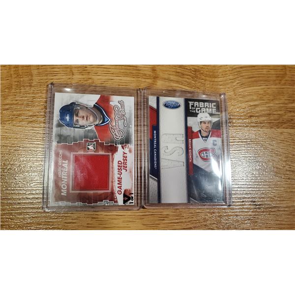 Mark Recchi game worn jersey 1of1 + Gionta #23/25 jersey cards