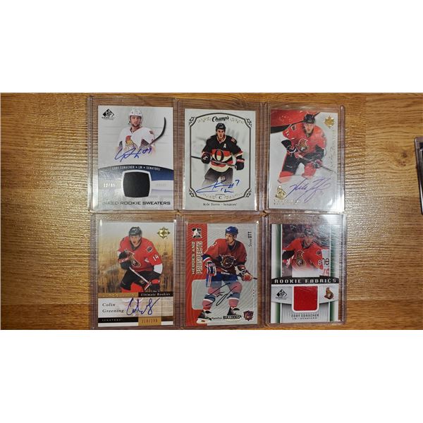 Kyle Turris Autograph hard signed - Conacher Rookie auto/jersey + other senators game used/autograph