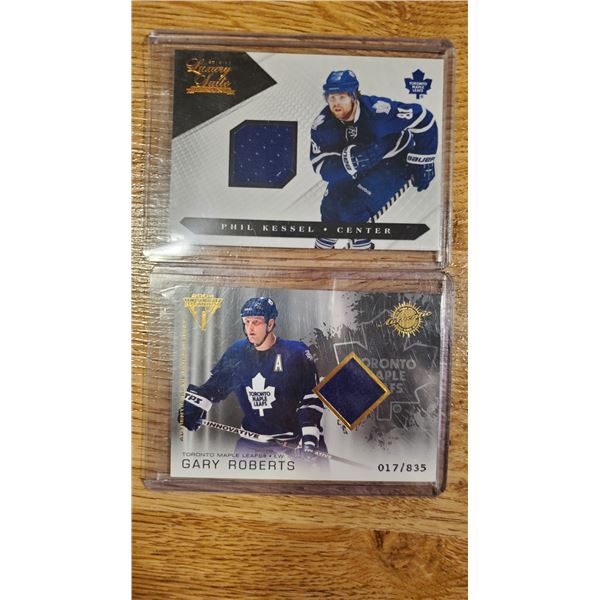 Gary Robers + Phil Kessel Toronto Game worn jersey cards