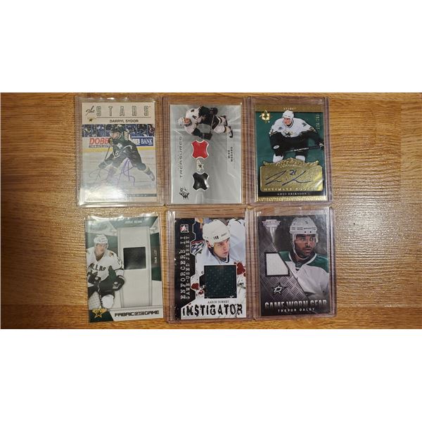 Mike Modano Dual Jersey + Daryl Sydor Autograph + other dallas stars jersey cards