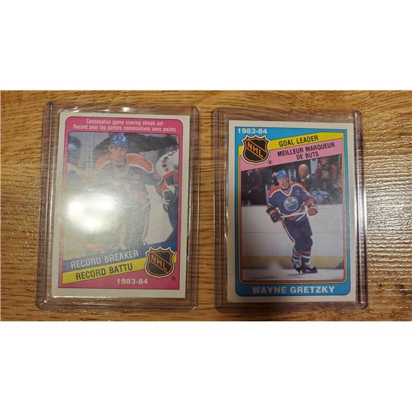 2X The Money - 83-84 OPC - Wayne Gretzky Record breakers + goal leader - Good grade!