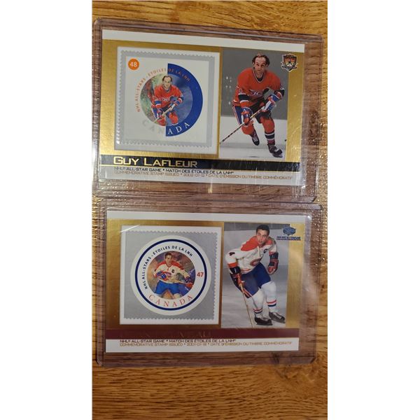 Lafleur + Beliveau All Star Game Canada Post Stamp Hockey Card