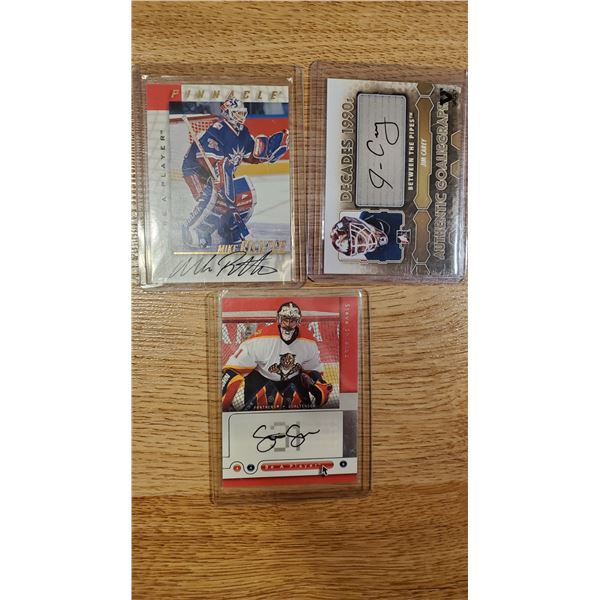 Mike Richter Pinnacle Auto, Jim Carey (Black VAULT), Steve Shields BAP authentic autographs