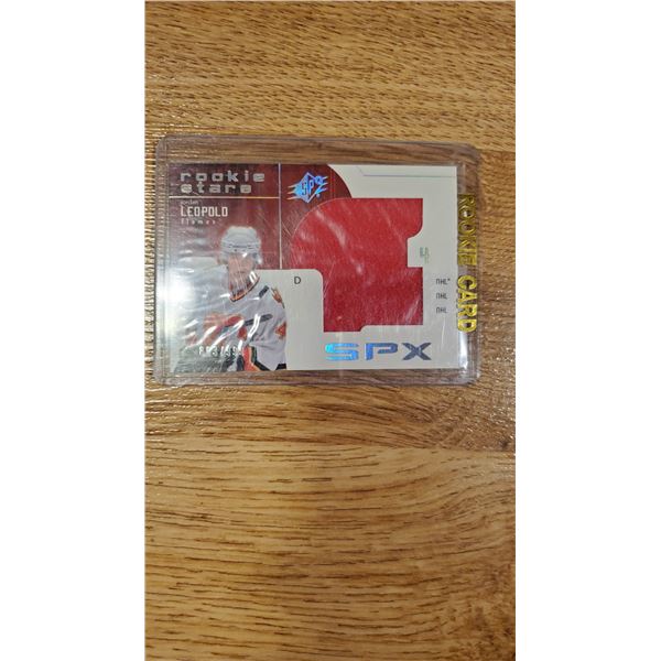Jordon Leopold SPX Rookie Stars JERSEY #/999 - 2002 UD Tough Pull