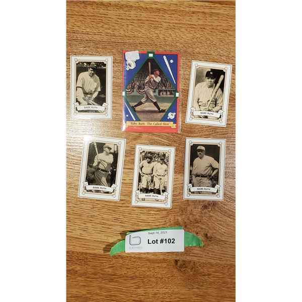 Babe Ruth Mini Tobacco Reprint cards + "The called shot" card
