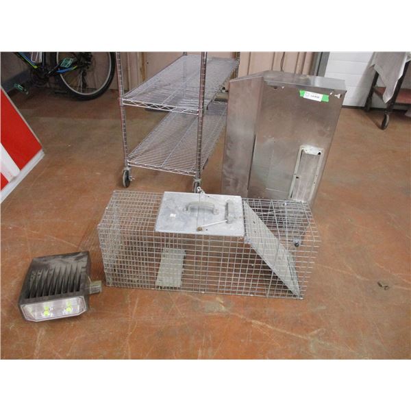 live animal trap, range hood, light