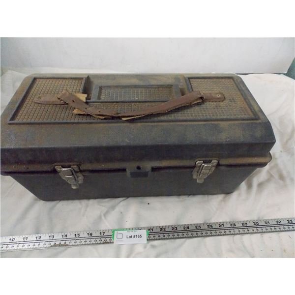 Fishing tackle box with contents