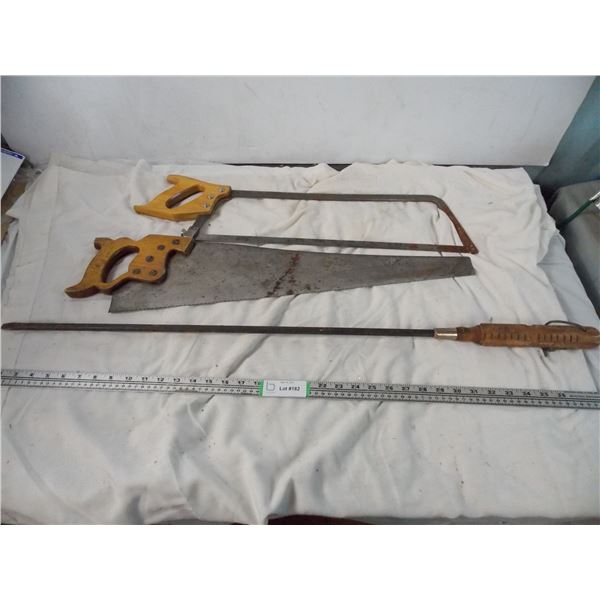 Hand saws + long flat head screw driver 39inch long