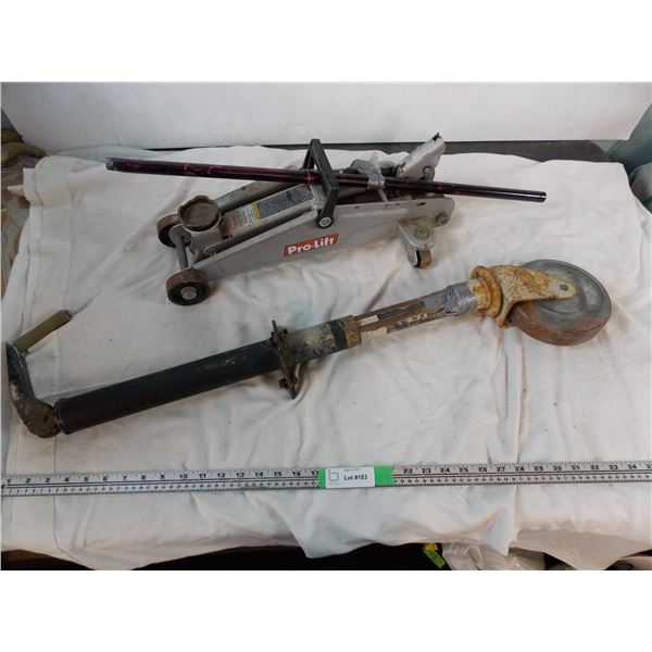 Floor jack + trailer jack with wheel