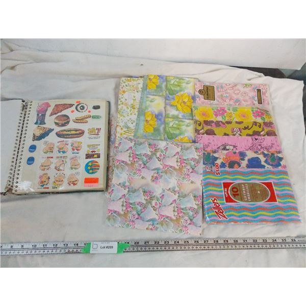 Vintage wrapping paper + sticker book
