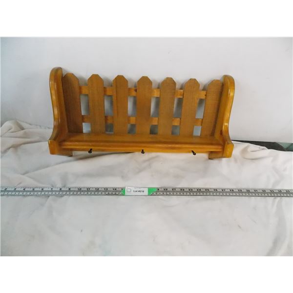 Wooden wall hanging coat rack/shelf