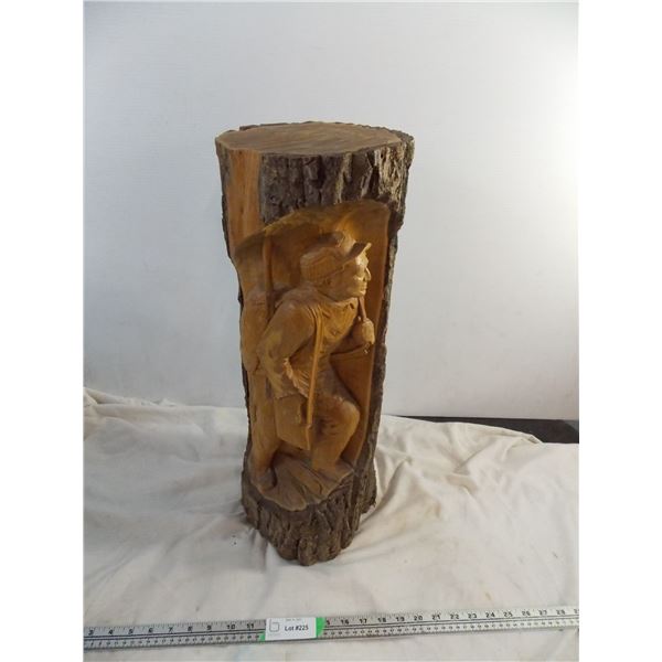 Wood Carving Tree Stump 23" tall