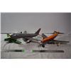 Image 1 : Tin/Plastic airplanes with Die-cast John Deer plane - 14" 15", 9"