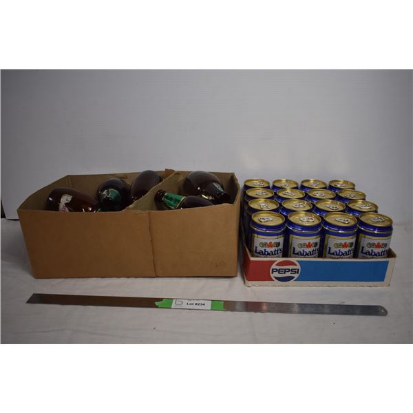 Labatts Cans (empty) and Stubby bottles