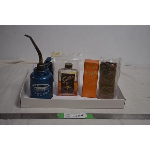 Tin oiler + vintage items