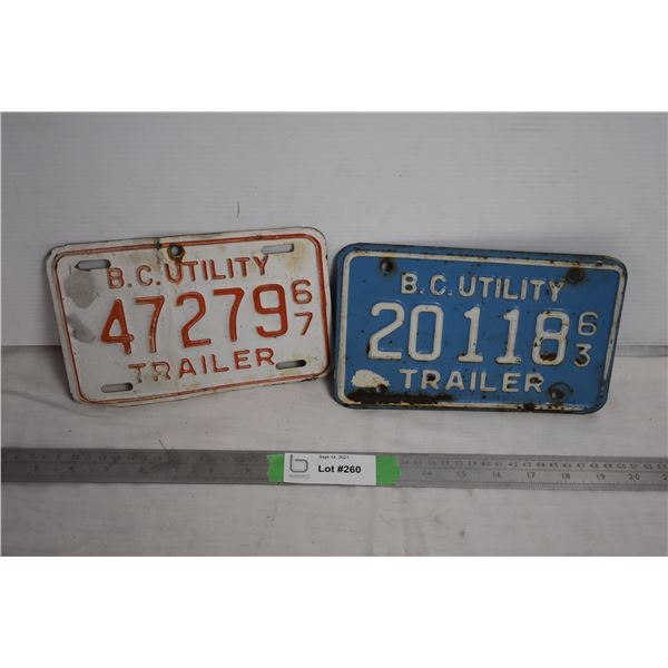 BC Small Trailer Plates ,63+67