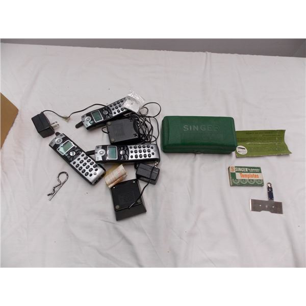 Singer buttoner + landline phones