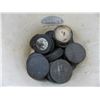 Image 3 : Bucket of old hockey pucks + misc